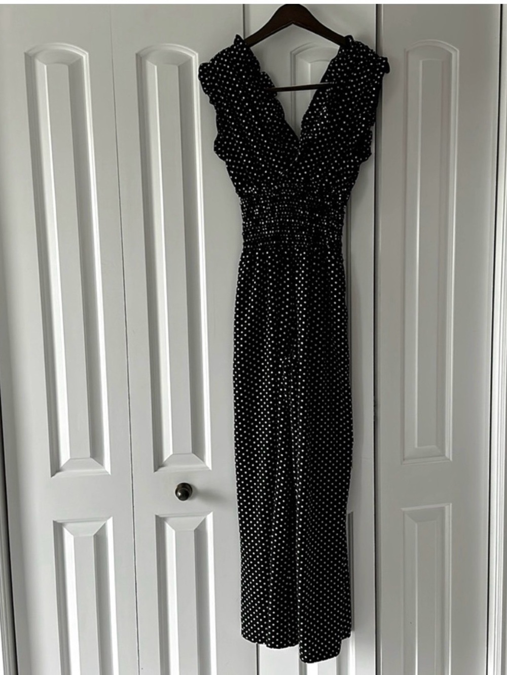 Max Studio Black Maxi Dress with White Polka Dots